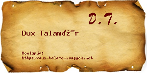 Dux Talamér névjegykártya